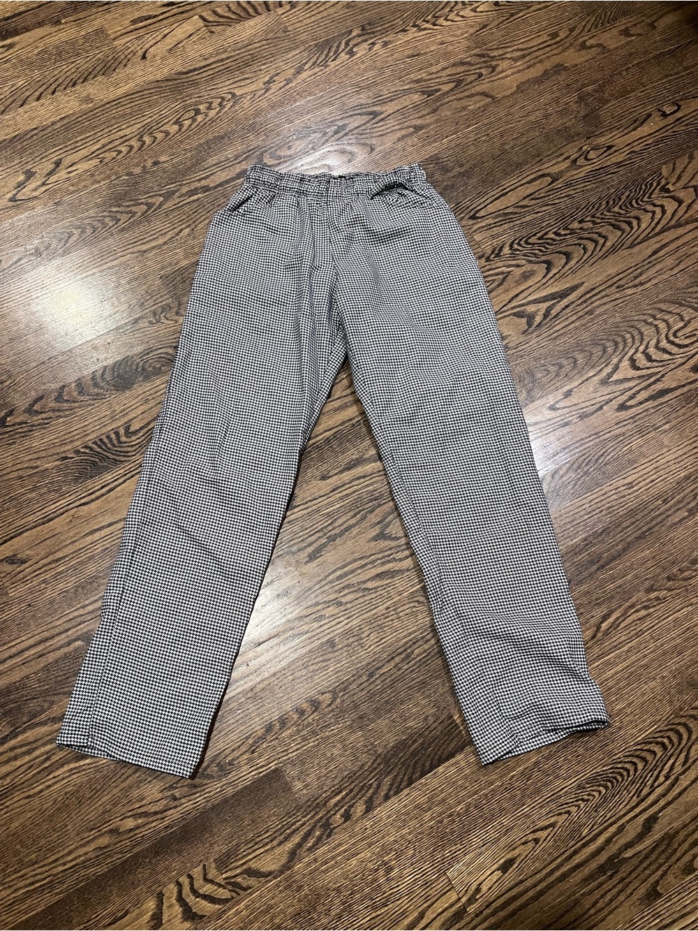 Chef Pants Gingham Pattern - Men’s Small - Utility Pants w/ Drawstring Waist